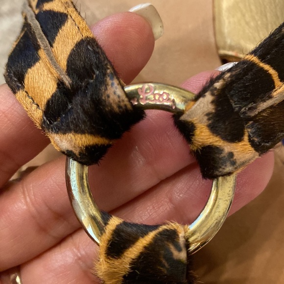 Lilly Pulitzer McKim Sandals sz 8 PB Camel- Don’t change your spots - Picture 5 of 6